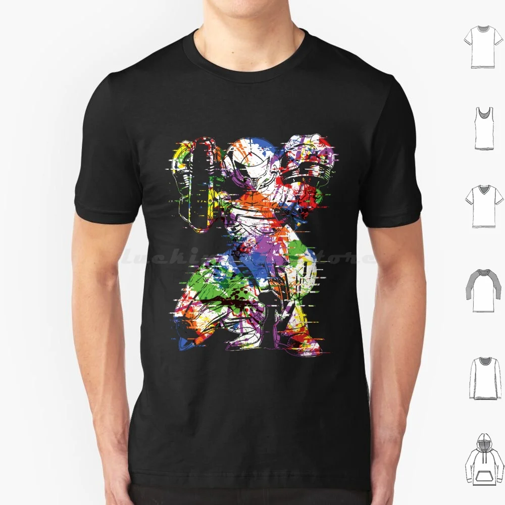 ¡Modo de ataque súper Metroid! [ Glitch Remix Ver] camiseta talla grande 100% algodón Metroid Snes Super Samus Super Smash Bros Super