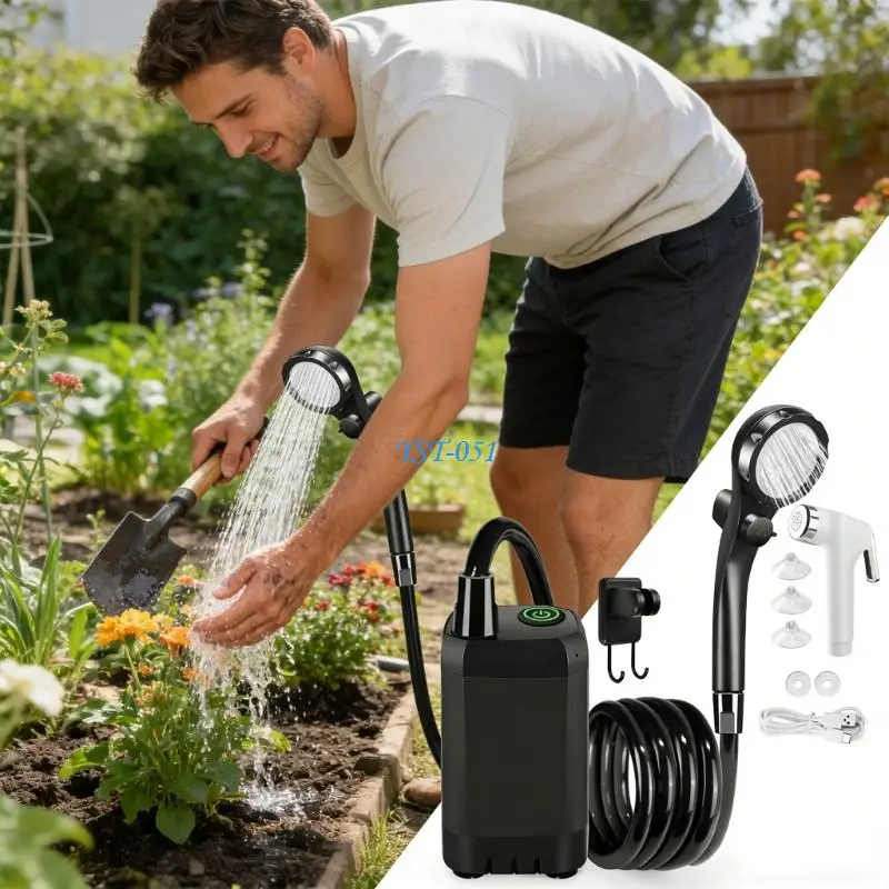 E15A Quiet Operation Camp Shower With 120 moment length And easy Water Control