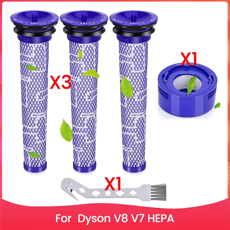 

A89X Vacuum Filters Kits For Dyson V8 V7 HEPA Post-Filters, Pre-Filters, Replaces Parts 965661-01 And 967478-01