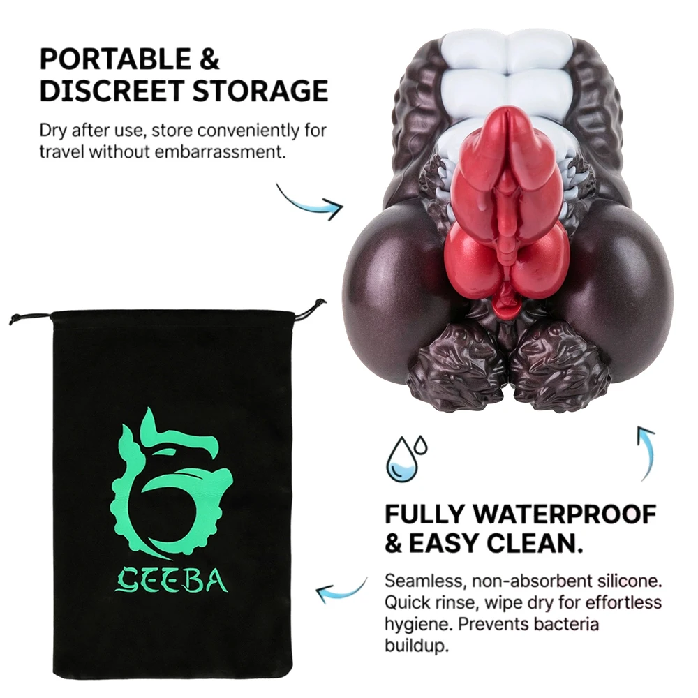Fantasy Orc Big Dick Toy with Knot Male Stroker Soft Silicone Monster Muscle Body Dildo Anal Plug Sex Toys for Women Men Gay view 5
