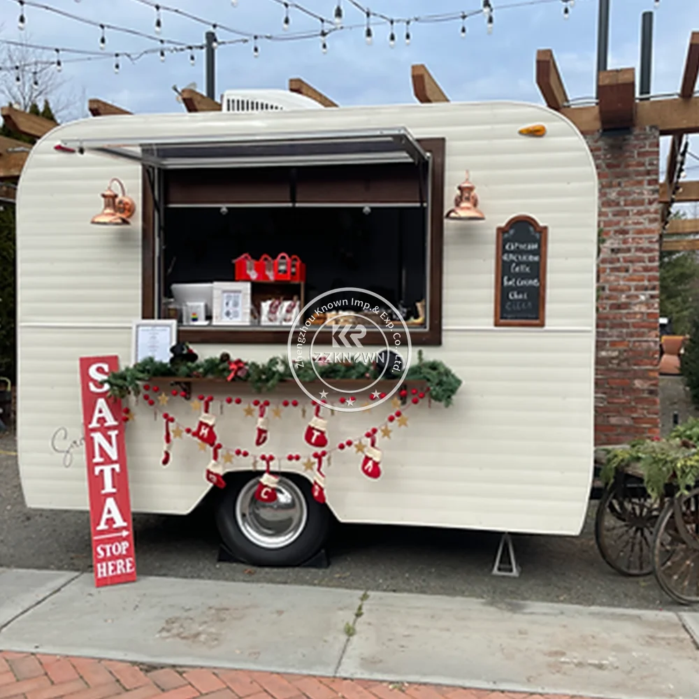 Mobile Kitchen Bbq Fast Food Trailer Fully Equipped Street Concession Coffee Hot Dog Cart Mobile Food Truck With Full Kitchen