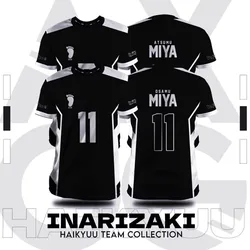 Haikyuu Inarizaki Cartoon Anime Cosplay uomo Jersey estate manica corta bambini Tee top moda donna t-shirt oversize