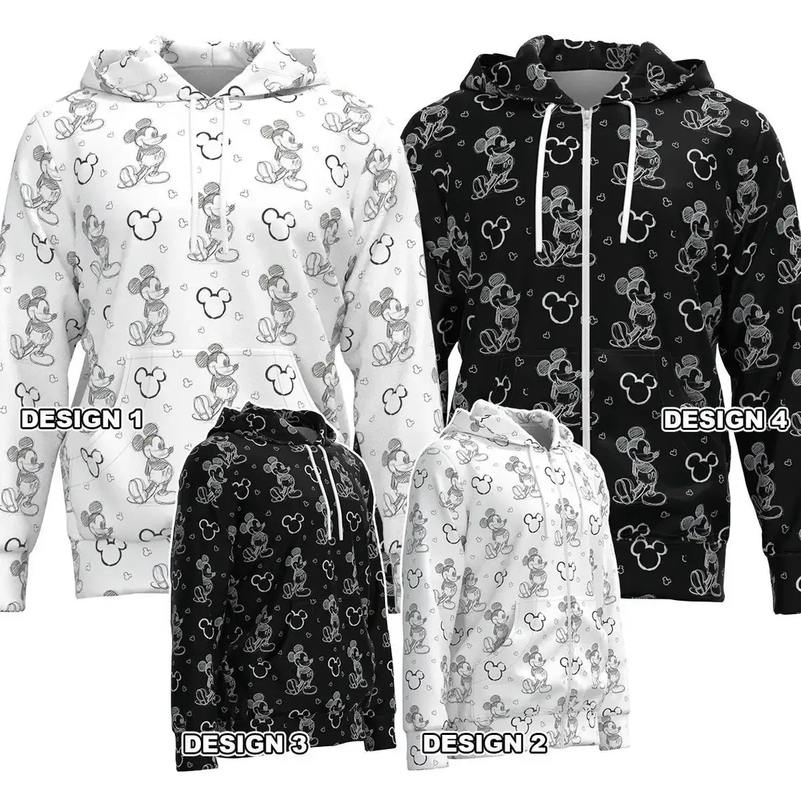 

Disney Mickey Mouse 3D Hoodie Graffiti Disneyland Inspiration Men Women Long Sleeve Hoodie Sweater Sweatshirt Zipper Pullover