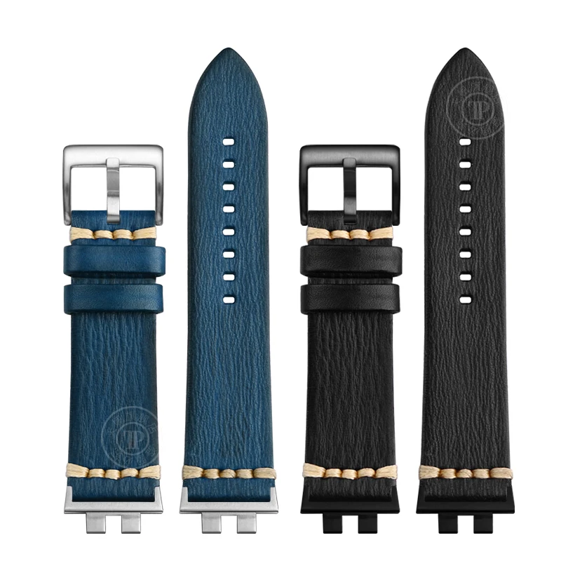 Skórzany pasek Retro do GMW-B5000 casio g-shock zamiennik, czarny pasek do akcesoria do zegarków ze skóry bydlęcej