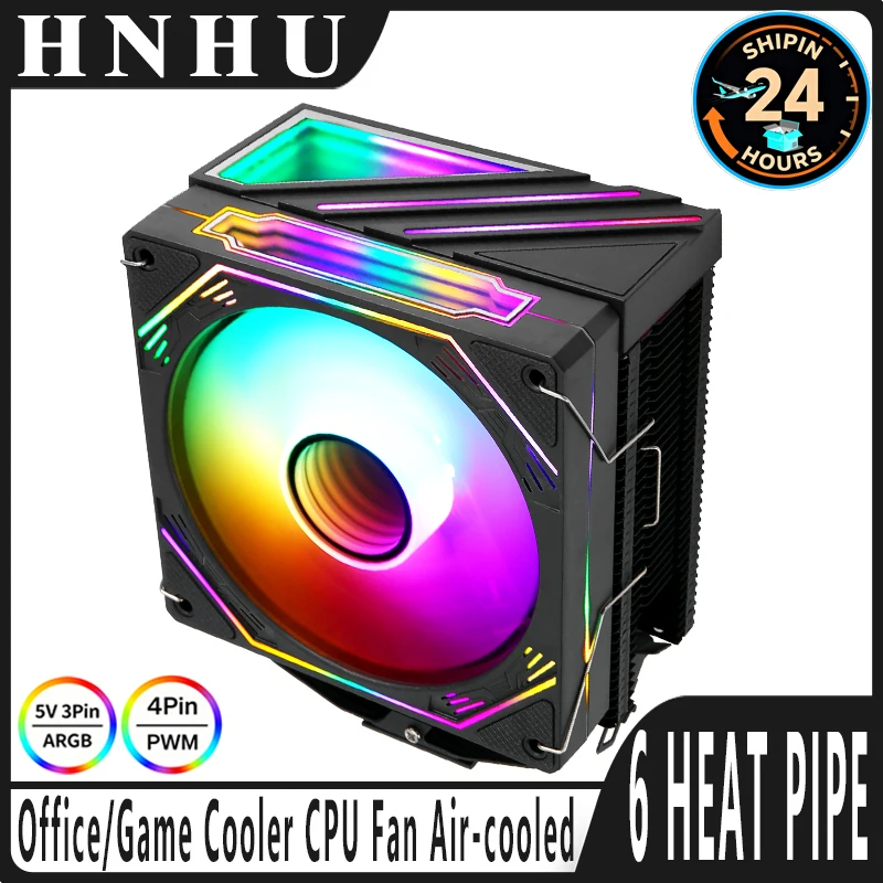 

HNHU 4/6 Heat pipe Advanced Air-cooled Cooler for X79 X99 Motherboards Supports Intel 115x/1200/2011/1700/AM3+/AM4 with RGB FAN