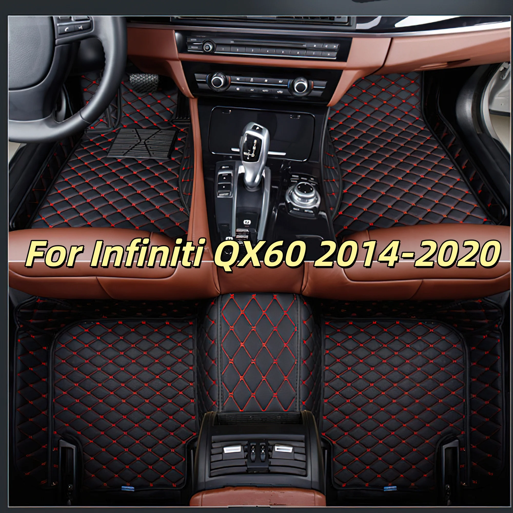 

Car Accessories interior For Infiniti QX60 2014-2020 floor mats Auto leather carpet pads foot mat rugs