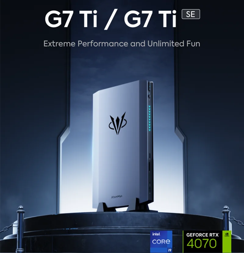 AtomMan Gaming Mini PC G7 Ti Intel i9 14900HX NVIDIA RTX 4070 8G GDDR6 2xDDR5 USB4 Windows 11 Desktop Computer Workstation WiFi7