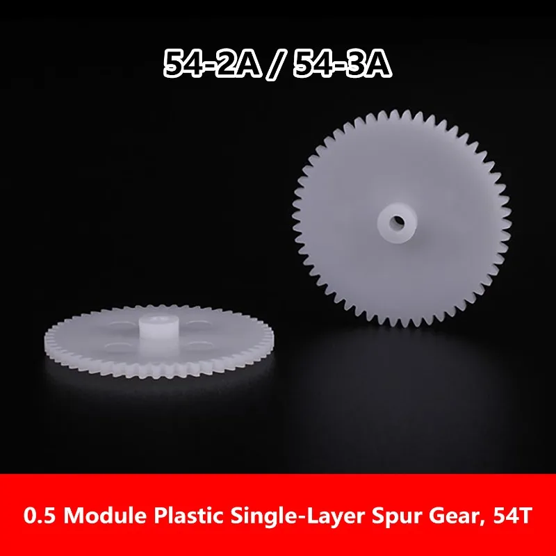 0.5 Module POM Plastic Single‑Layer Gear 54 Teeth, for 2A 3A Motor Rack Pinion DIY Toy Model Parts