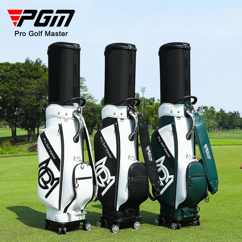 PGM Men Golf Bag Hard-shell Telescopic Microfiber Skin Universal Four-wheel Flat Push Air Consignment Golf Air Bag QB157