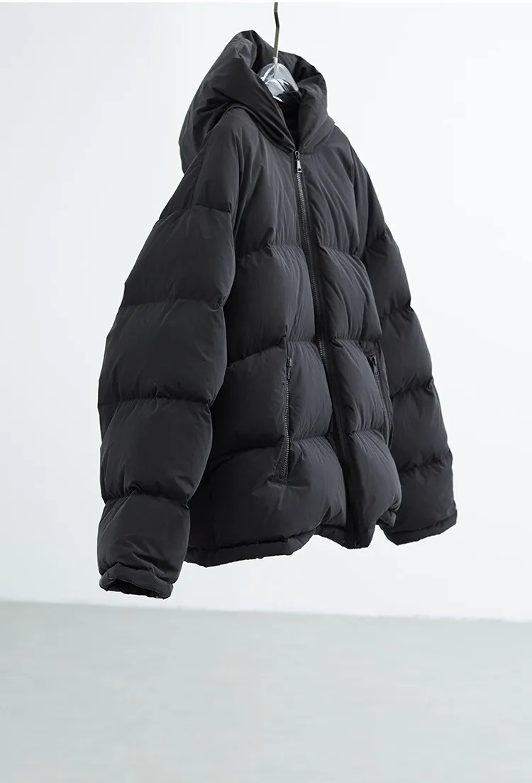 So Hot That You'Ll Sweat~ Duck down Oversized down Jacket, Unisex, 2026 Winter New Style, Loose Black Hooded Coat