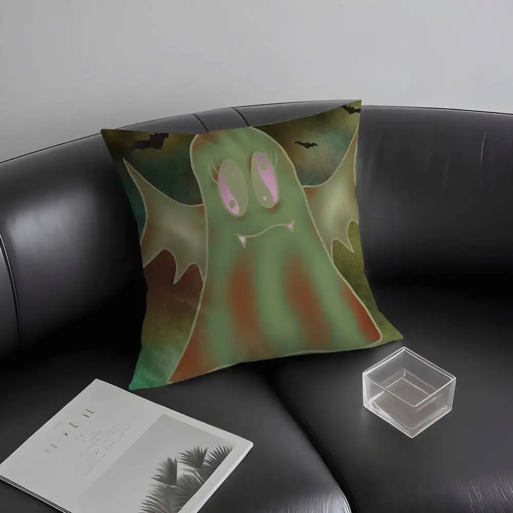 

Наволочка Horro Ghost на Хэллоуин, короткая плюшевая наволочка с двусторонним принтом, квадратные наволочки, диван, домашняя подушка, декор