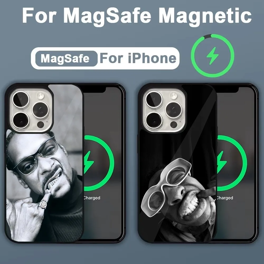 Rapper S-Snoop D-Dogg Phone Case For iPhone 16,15,14,13,12,11,Plus,Pro,Max,Mini Magsafe Magnetic Wireless Charging