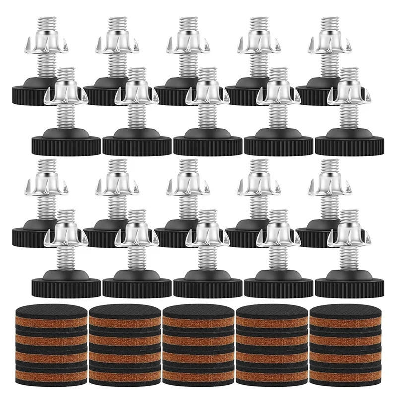 AEE6-20Pack verstelbare meubellevelers met vloerbeschermers, 3/8 inch zware stelvoeten met rubberen pads, voor tafels