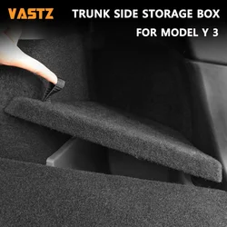 VASTZ For Tesla Model Y Rear Trunk Organizer Storage Boxes with Lids, Side Storage Protector Packets Storage Bins for Model Y