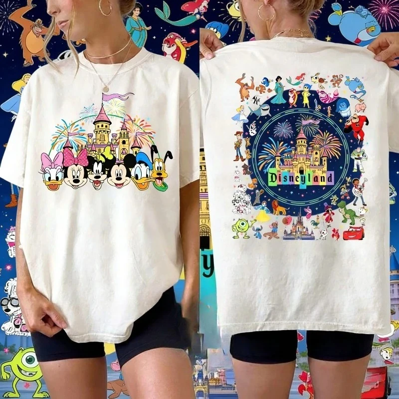 2026 Summer Disney T Shirt Disney Pixar Collection Character Cotton Castle Magical Characters Mickey and Friends T-shirt