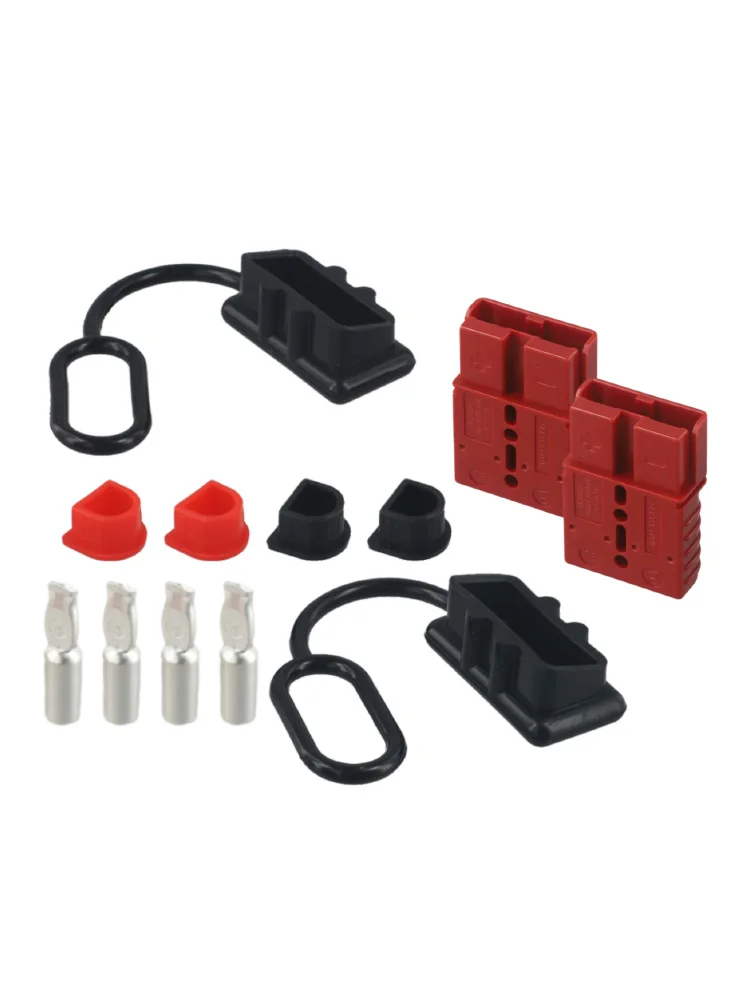 2PCS Connector Set with Covers 120A 600V for Battery Terminals in Heavy Duty Trucks Buses and Marine Applications