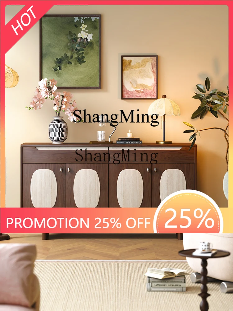 

ZYY Premium medieval style dining side cabinet integrated storage against the wall new living room small apartment tea storage