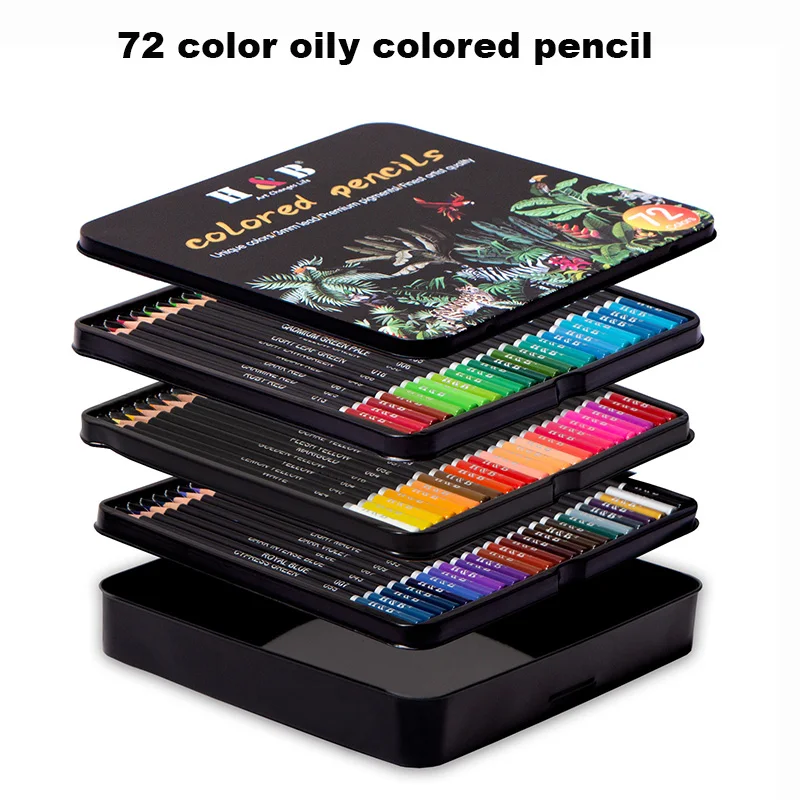 H&B Colored Pencils Set Back To School Stationery 24/72/120/180pcs Professional Art Painting Coloring Supplies High End Art Gift