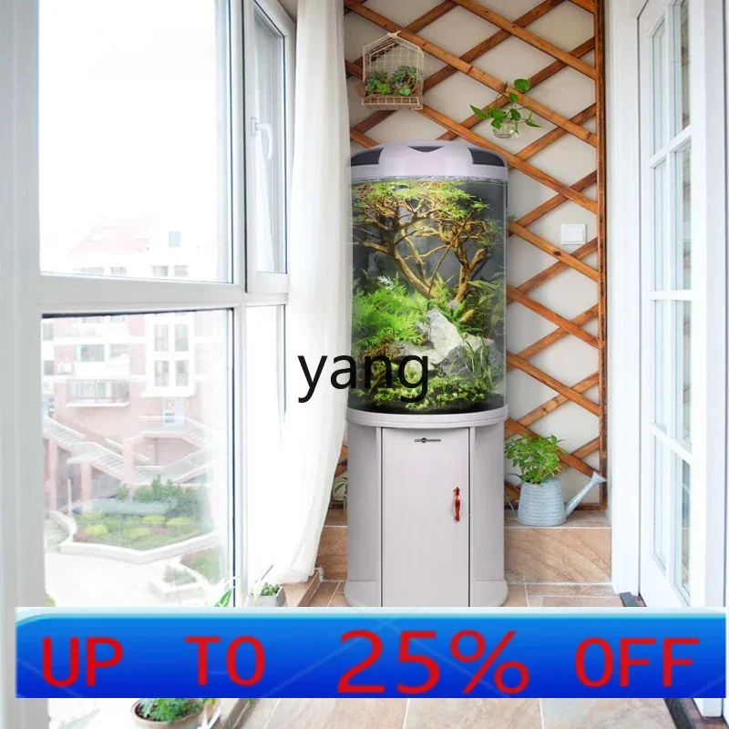 

LTT Living Room Half Cylinder Small Change Water New round Fish Globe