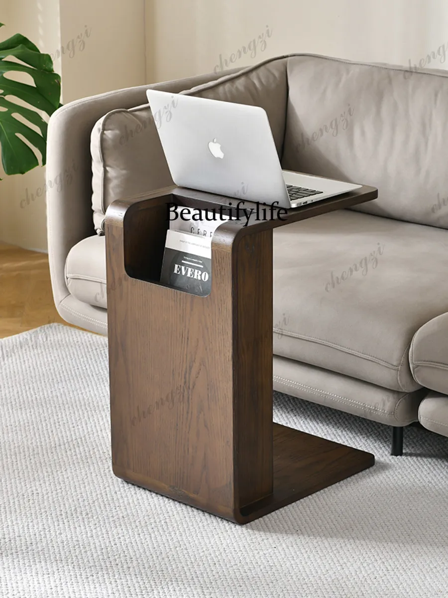 Solid wood edge few creative small coffee table living room sofa side table side cabinet simple household small apartment