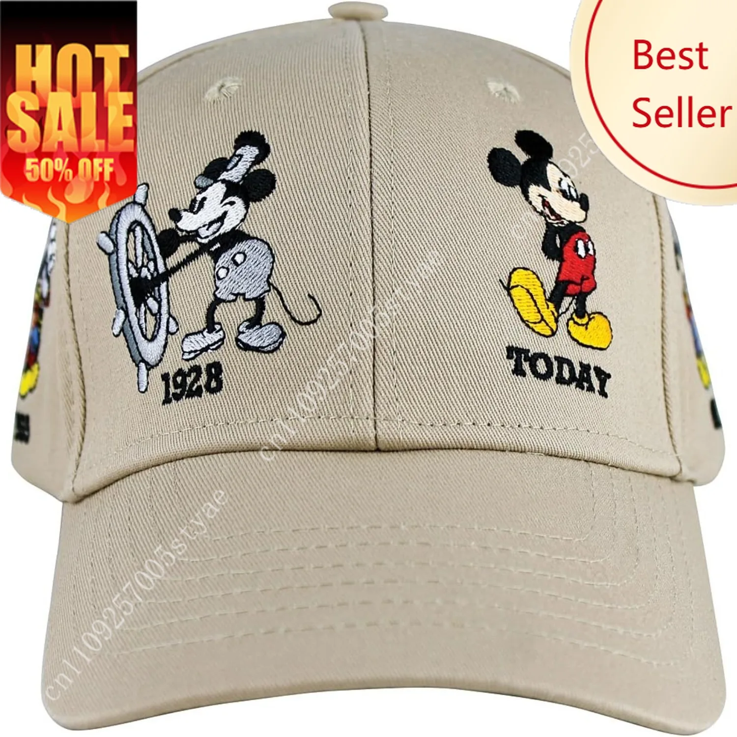 

Disney Mickey Mouse Adult History Baseball Cap Khaki