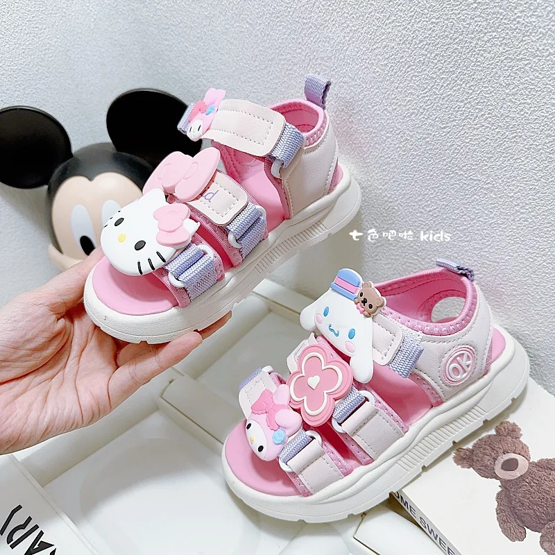 

Girly Heart Kawaii Sanrio Anime Hello Kitty Ins Causal Sandals Cute Cartoon Princess Fashion Pvc Shoes Slippers Gifts for Kids