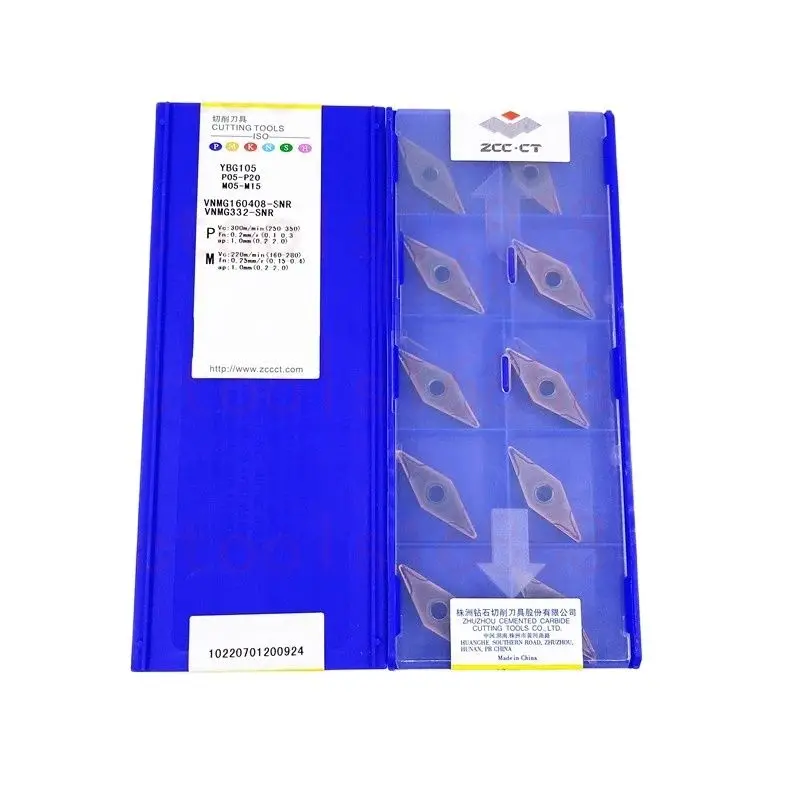 

ZCC.CT VNMG160408 VNMG160412-SNR YBG105 Твердосплавные вставки ВНМГ