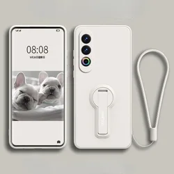 For Meizu 21 20 Pro Liquid Silicone Sleeve with Bracket for Meizu21 Meizu20 20pro Phone Case Protective Shell Soft Back Cover