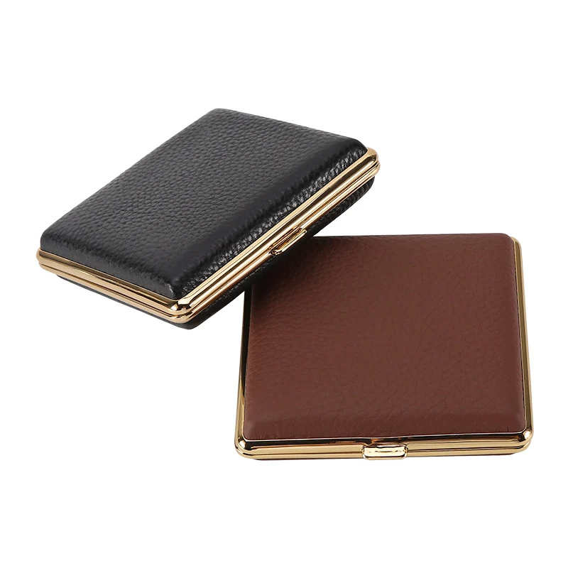 Deliate Good Quality Leather Cigarette Case 20 Capacity Simple Cigarette Case Smoking Accessories Craft
