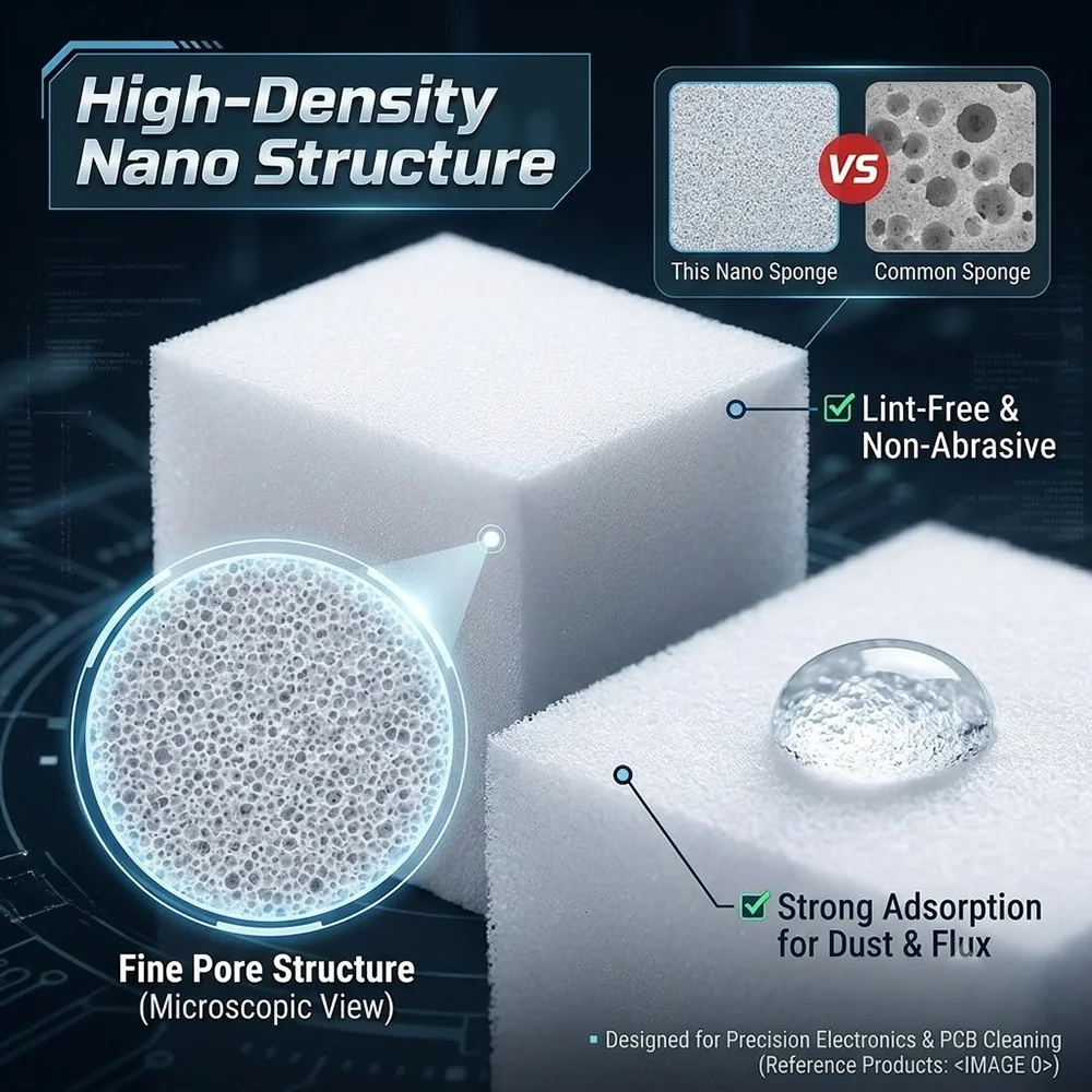 400PCS Fine Pore Cleaning Sponge Cubes with Precision Tweezers for PCB Circuit Board Electronic Components Maintenance Kit