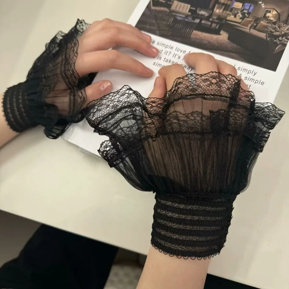 جديد متعدد الطبقات كشكش وهمية الكفة انفصال أبيض أسود كاذبة الأكمام الأصفاد سترة الأصفاد