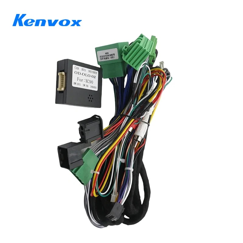 Kenvox For Volvo XC90 High End S90 V90 Cable Car 16Pin Wiring Harness Adapter Canbus Box Decoder Android Radio Power Cable