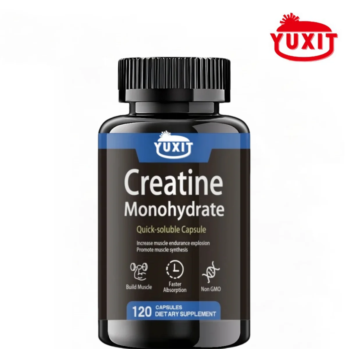 YUXIT  Creatine Monohydrate Capsules 120ct 3000mg Per Serving GlutenFree NonGMO