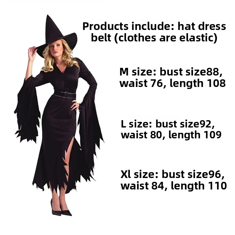 هالوين تأثيري فستان الساحرة ملهى ليلي زي حفلة الكبار لعب الأدوار عروسة كارتون زي