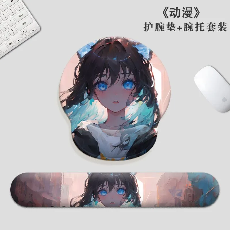 New Hatsune Miku Office Desktop Laptop Keyboard Mouse Wrist Pad Thickened Anti-Slip Adsorption Soft Q-Elastic Hand Rest