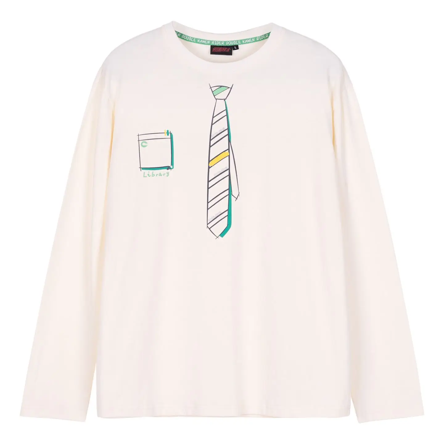 

Подлинная футболка с длинными рукавами для пары Kamen Rider Double Riding Cos, нижняя рубашка с изображением Библиотеки Detective The Earth