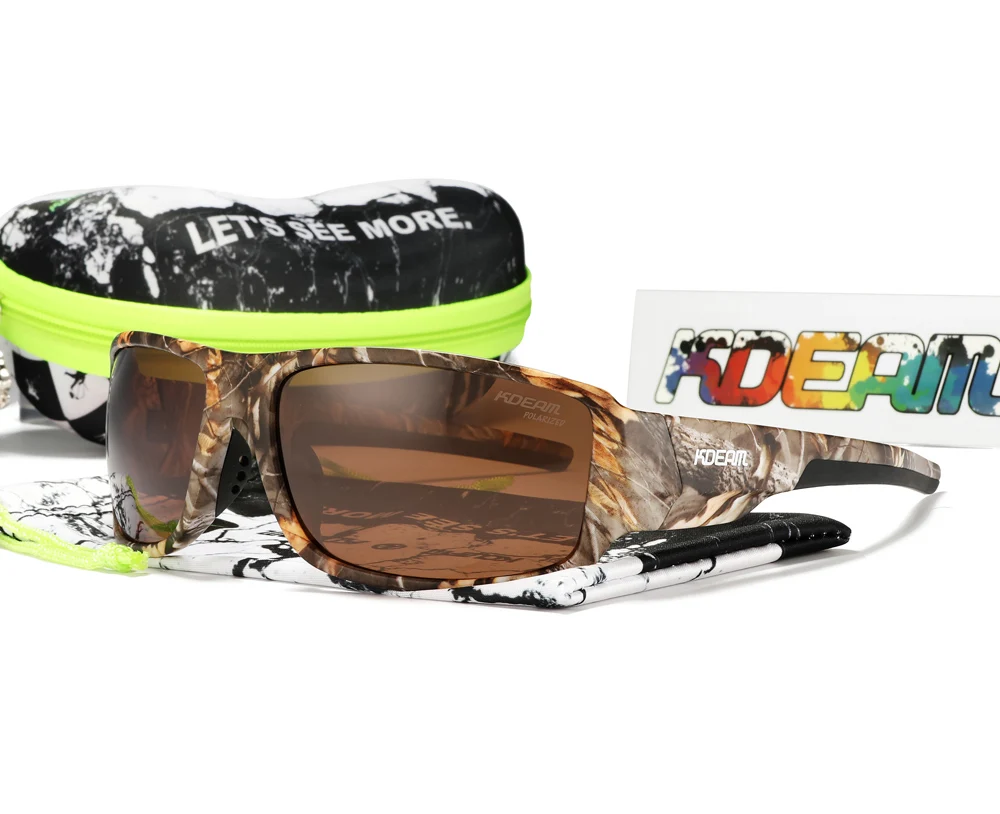 KDEAM Leistung Polarisierte Sonnenbrille Für Männer Druck Muster Design Rahmen Gläser Durchlässigkeit Cat.3 männer Sport Brille – Detail 23