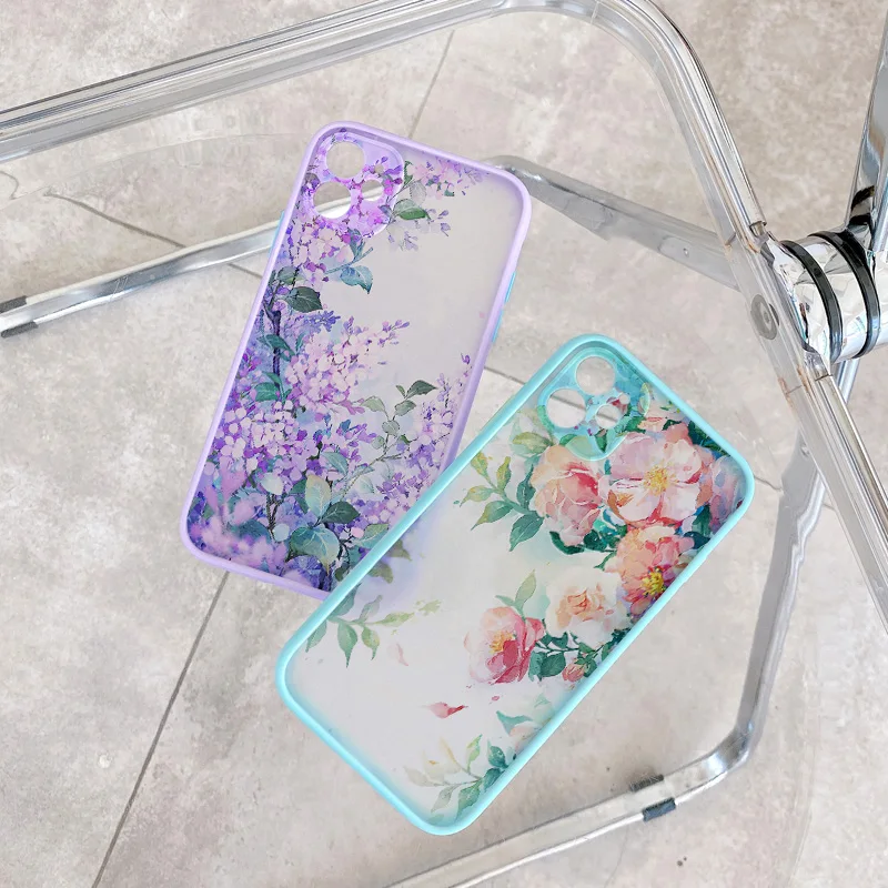 Vintage Leaves Flower Phone Case For iPhone 17 16 15 12 14 11 13 Pro Max Case For iPhone X XR XS 16 Plus Shockproof back Cover