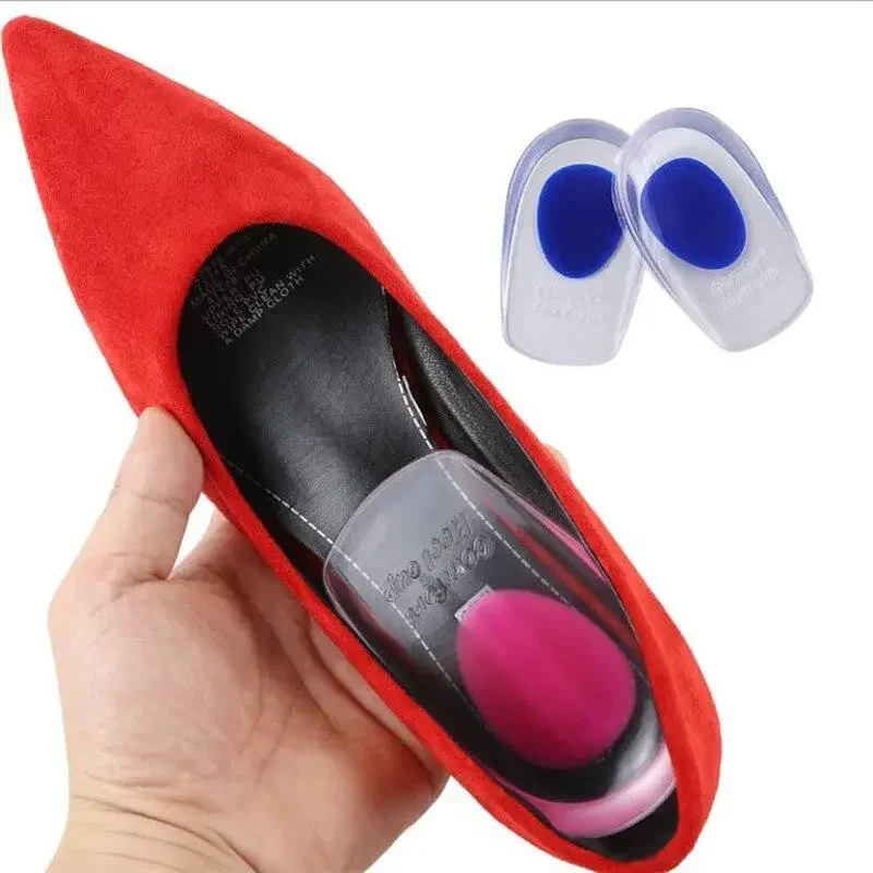 1pair Soft Silicone Gel Insoles for Heel Spurs Pain Foot Cushion  Massager Care Half  Insole Pad Height Increase Feet