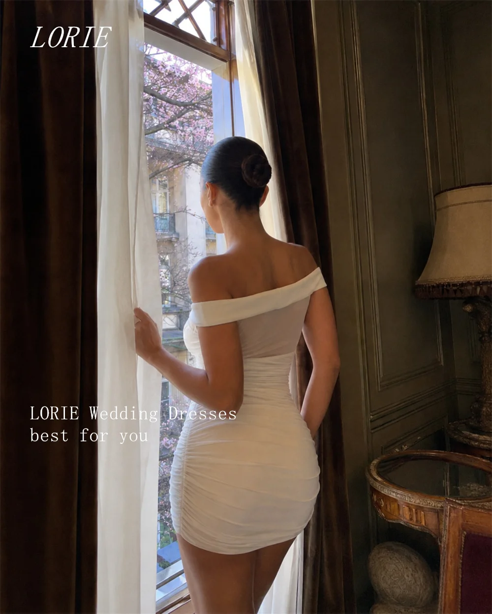 LORIE Luxury Short Mermaid Civil Wedding Dress Off The Shoulder Bridal Dresses Self Cultivating Wedding Gown Customized 2026