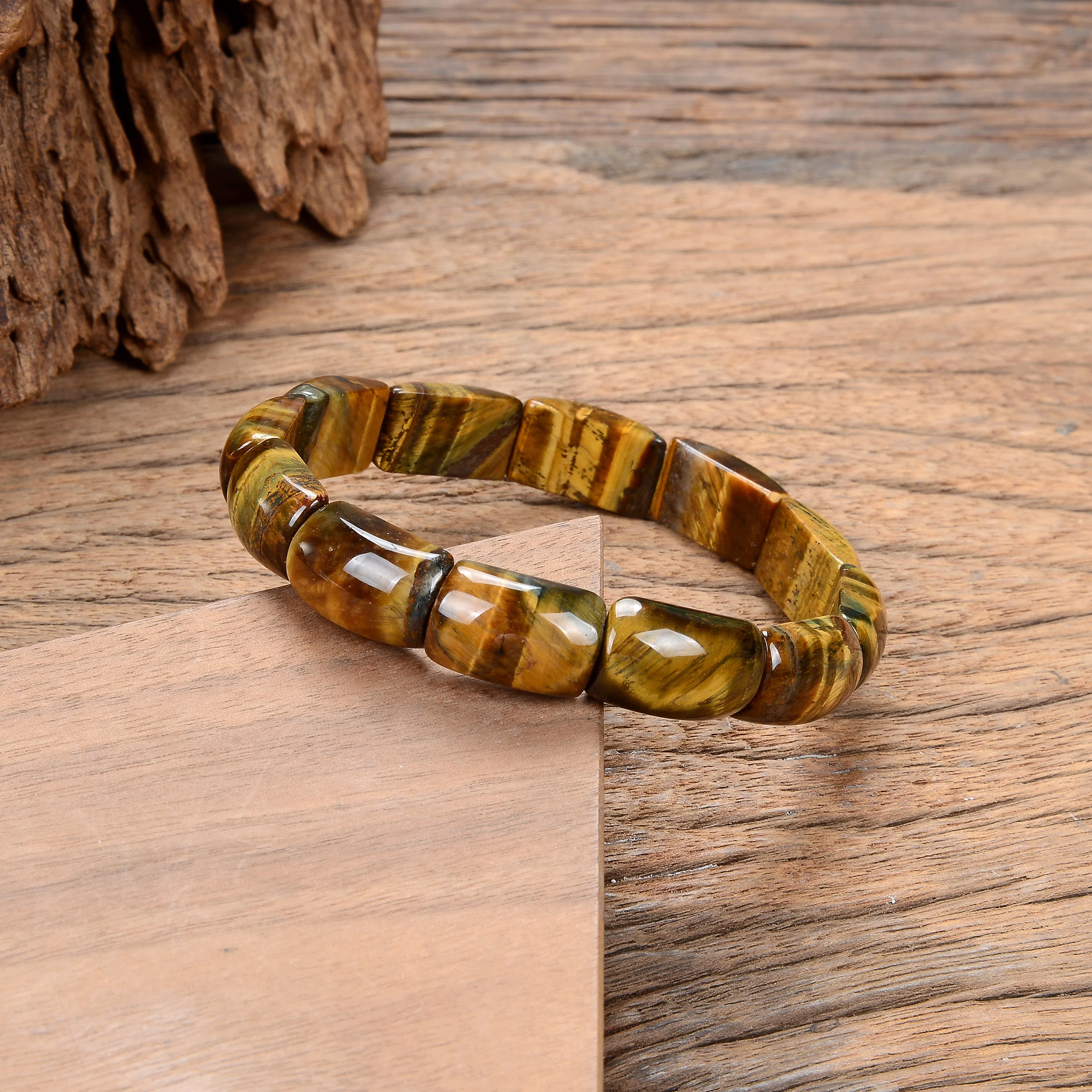 Natural Tiger Eye Beads Bracelets Yoga Bracelet for Men Women Elastic Rope Jewelry Magnetic Health Protection Women Soul Jewelry