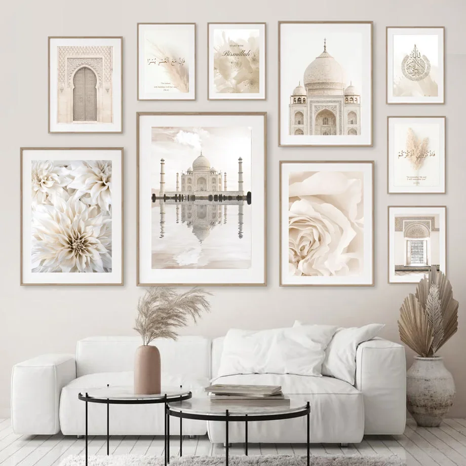 

Islamic Mosque Religion Building Flowers Wall Art Canvas Painting Muslim Posters And Prints Wall Pictures For Living Room Decor