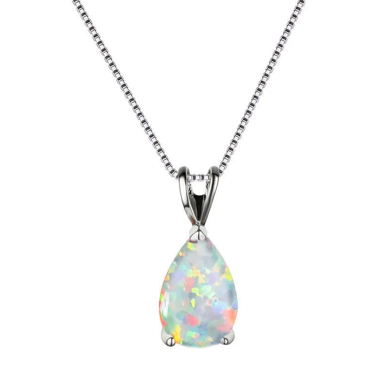 Women's 7-Color Opal Pendant Necklace, Dainty Gift