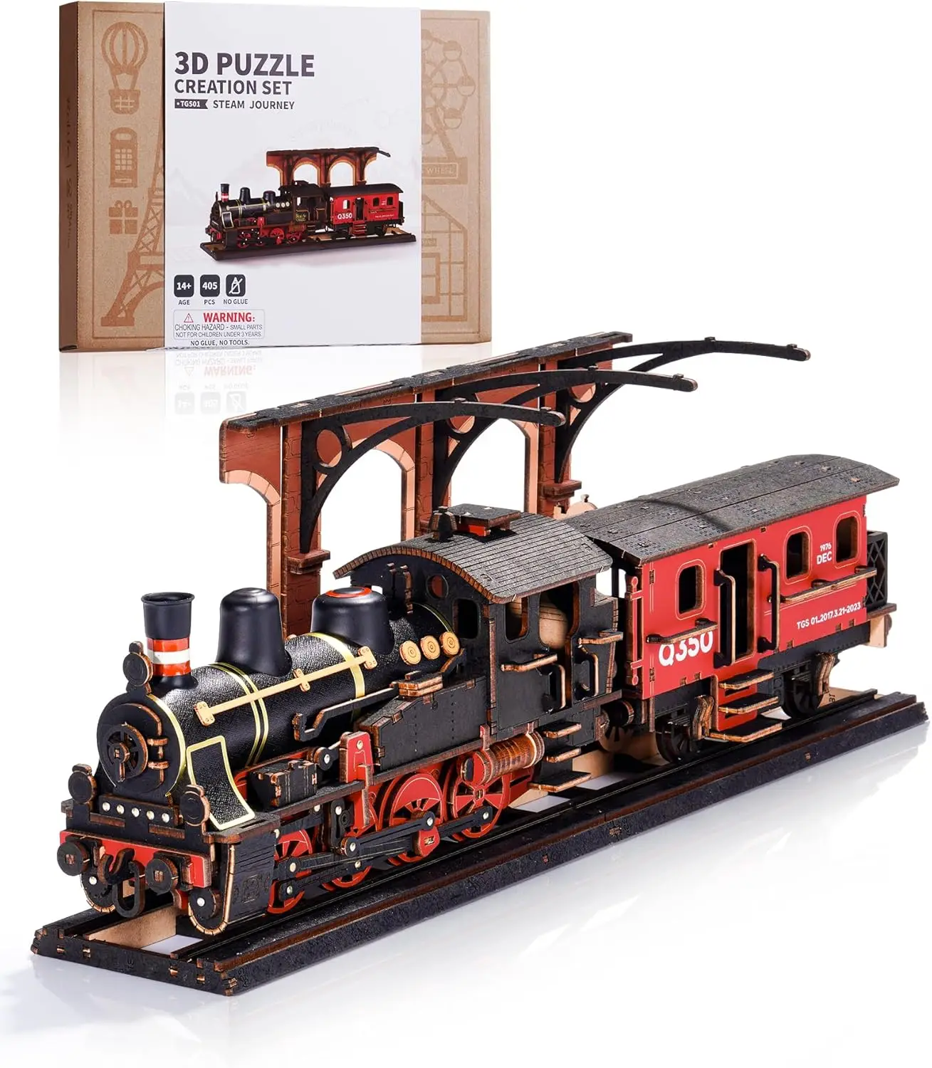 

3D Wooden Puzzle Steam Train Model Kit for Adults, DIY Craft Hobby Creative Gift Ideas