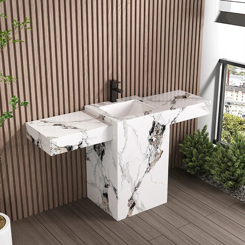 

Outdoor slate column basin extension countertop stone hotel bar ktv wash basin washbasin