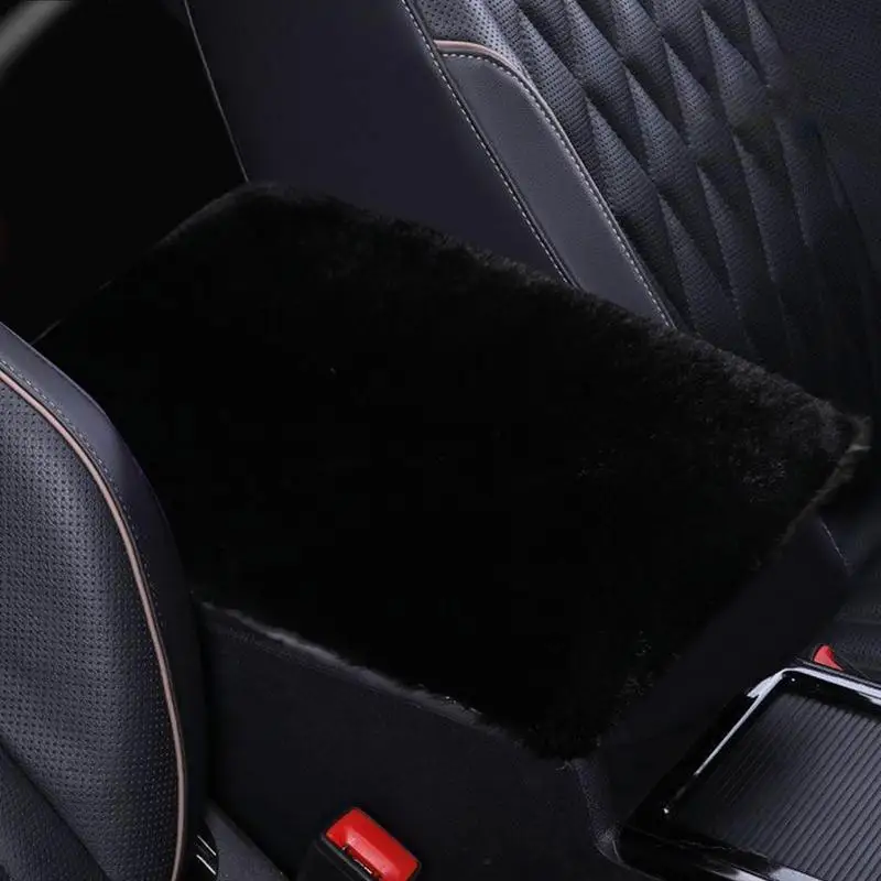 Car Armrest Storage Box Pad Plush Soft Hand Rest Pillow Auto Center Console Protective Cover Plush Scratchproof Car Interior