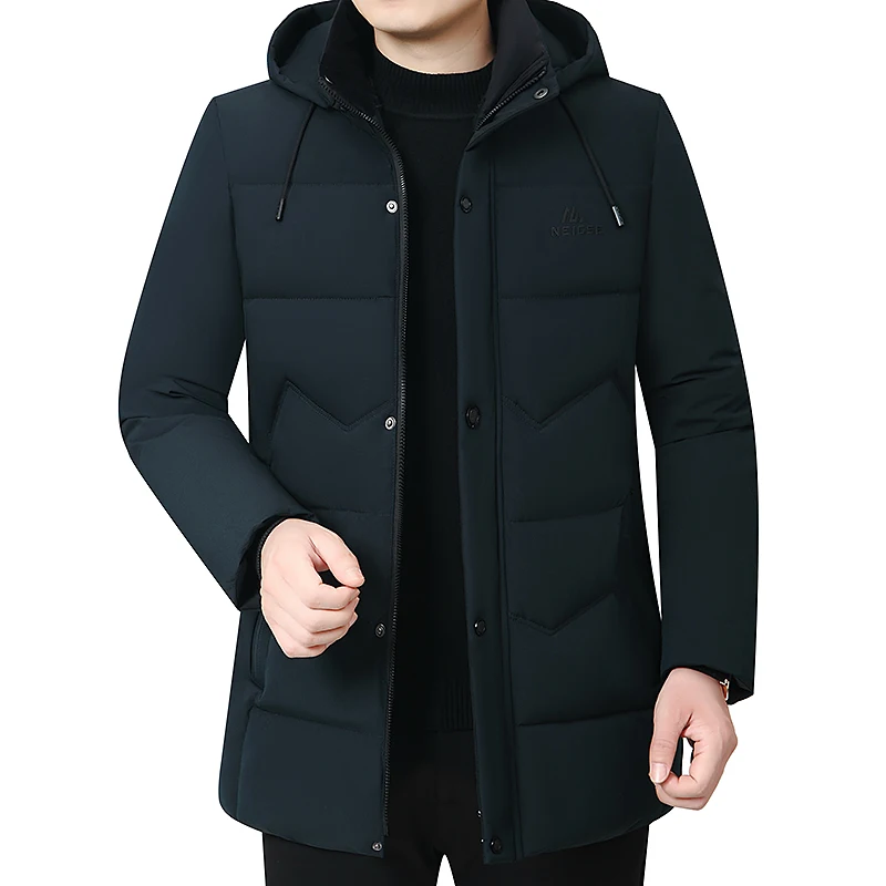 2022 Men\'s Coat Winter -30 Coat Men\'s Thickened Hooded Waterproof Coat Warm Coat Father\'s Coat Casual Men\'s Plush Collar Parka