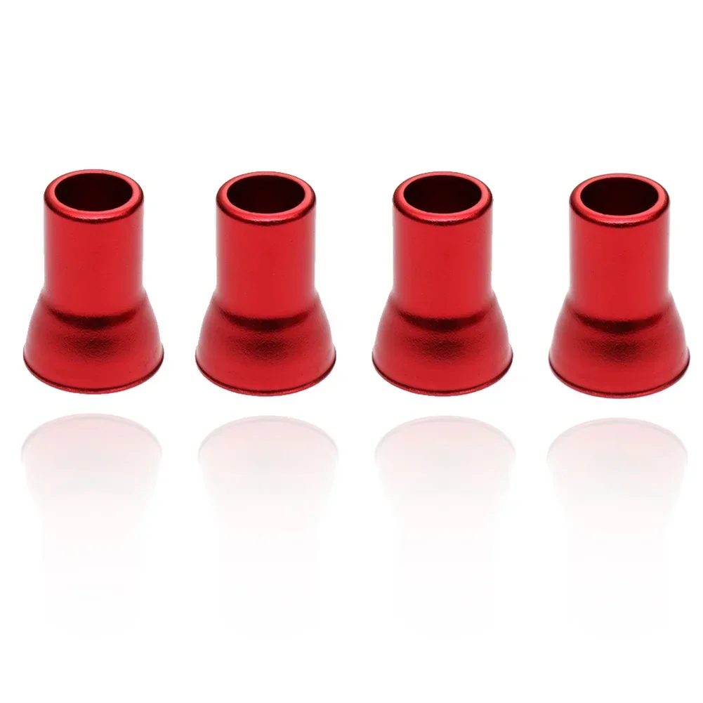 8PCS Car Red Aluminum Tire Wheel Valve Stem Valve Stem Sleeve + Hexagonal Cap 4 Valve Stem Sleeve+ 4 Hexagonal Cap Car Accessory