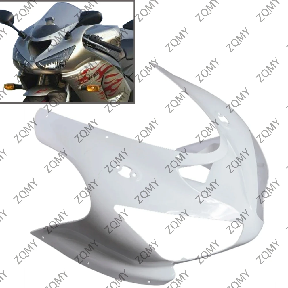 

For Kawasaki ZX6R ZX636C ZX-6R 2005 2006 Motorcycle Upper Front Nose Fairing Cowl Injection Mold ABS Plastic Unpainted White