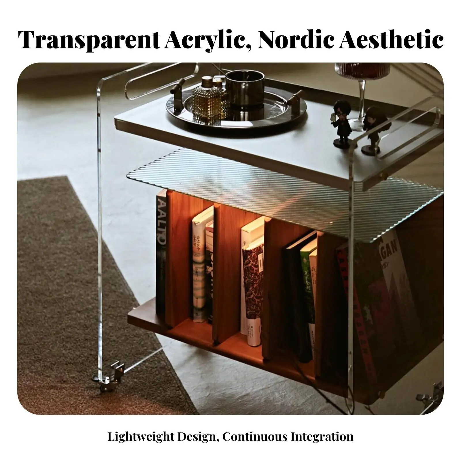 Picture 4: audio disc turntable cabinet with vinyl Storage Mobile Design 2-Tier Vinyl audio disc Table Multi-Functional Sturdy Construction